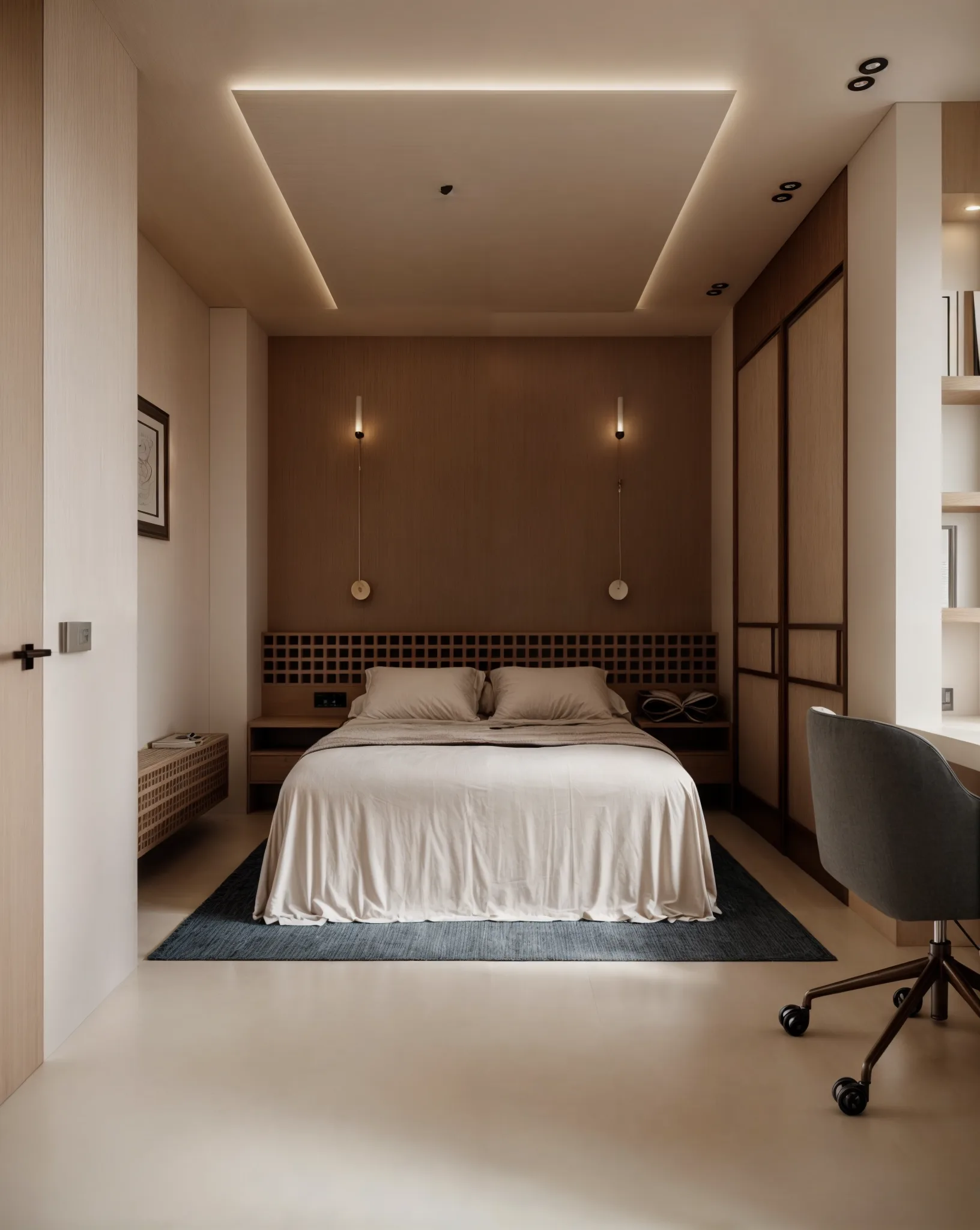 Master bedroom suite 3 for student residence_Architect and Interior Designer in Spain