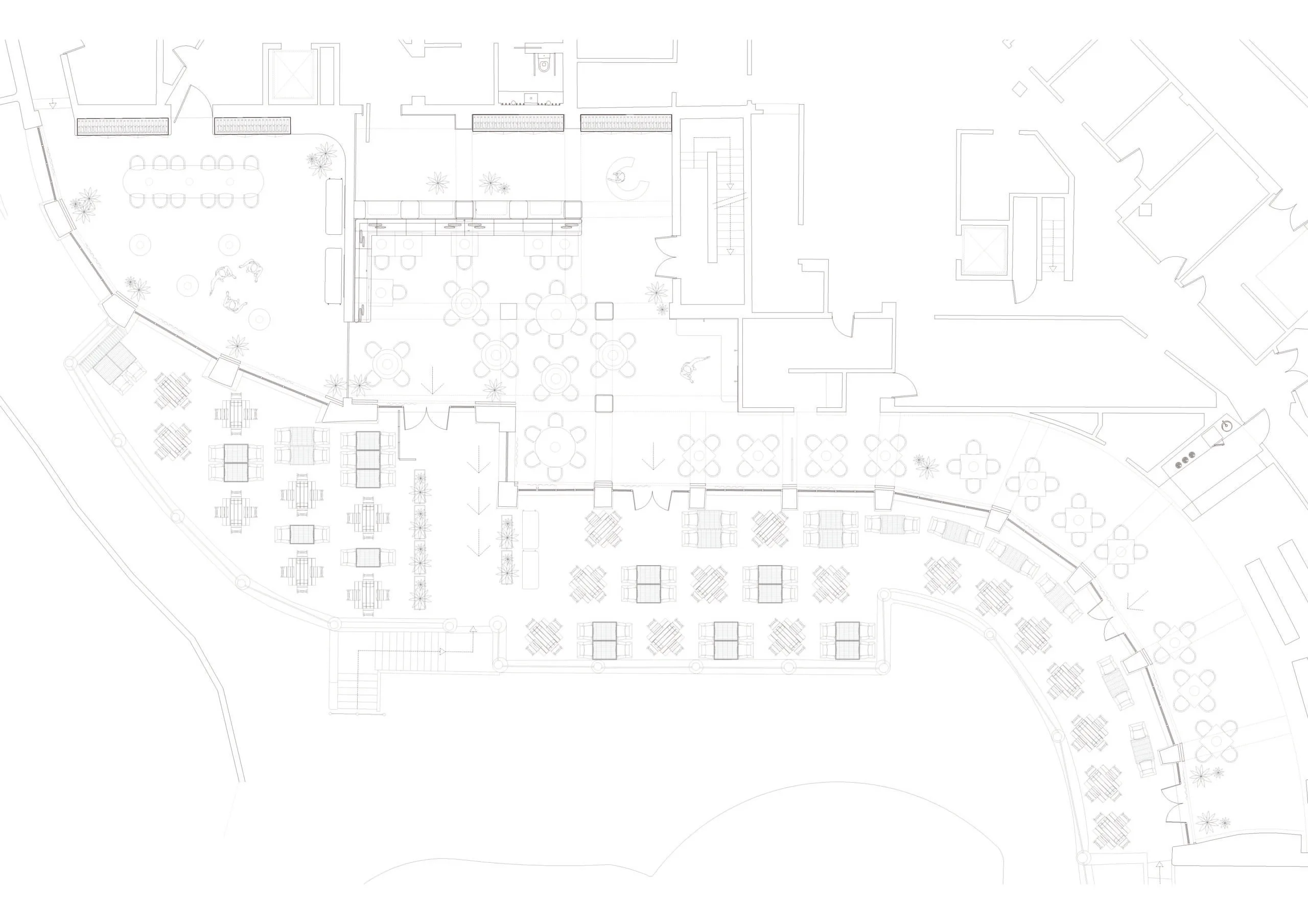 Terrace bar Vilalara hotel layout_Architect and Interior Designer in Spain