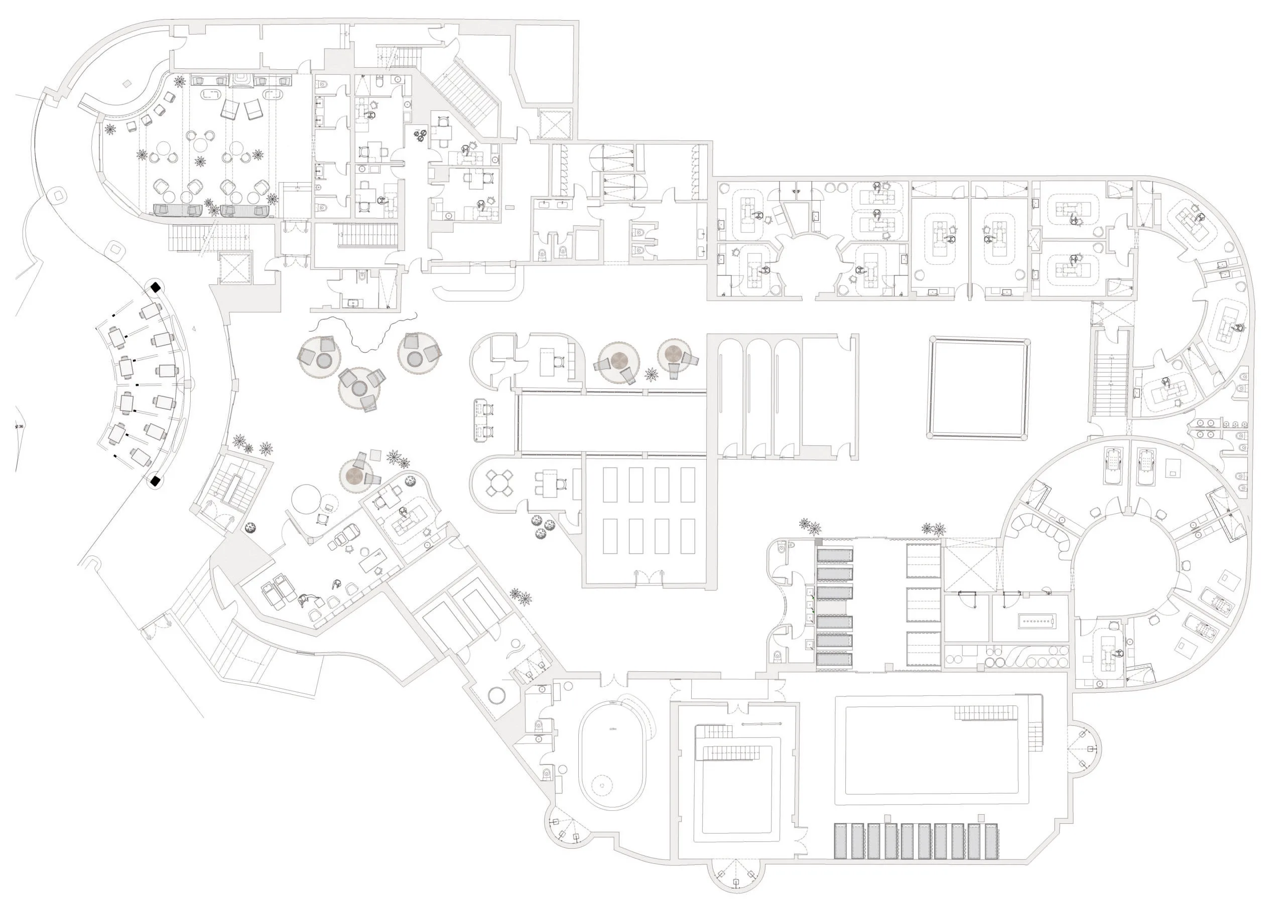 Spa reception Vilalara hotel layout_Architect and Interior Designer in Spain