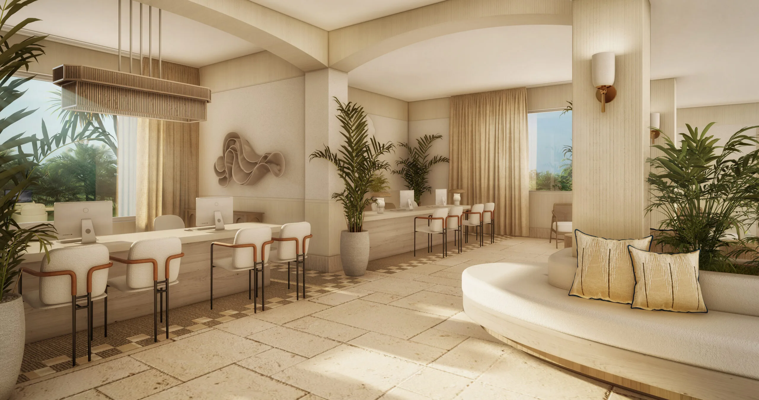 Lobby Vilalara hotel view_Architect and Interior Designer in Spain