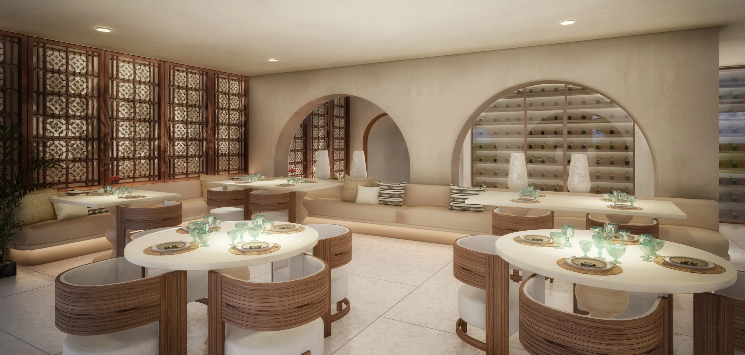 Buffet restaurant view_Architect and Interior Designer in Spain